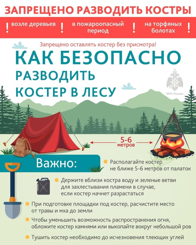 Как безопасно разводить костер в лесу